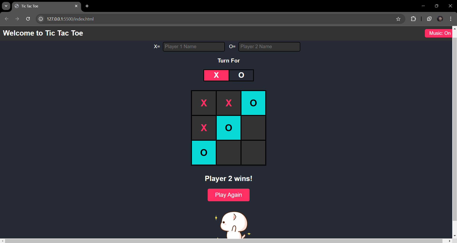 Screenshot Tic-Tac-Toe Web Application